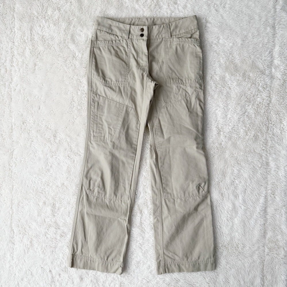 MEC Woman Tan Organic Cotton Twill Straight Leg Cargo Pants US6 Hiking Gorpcore